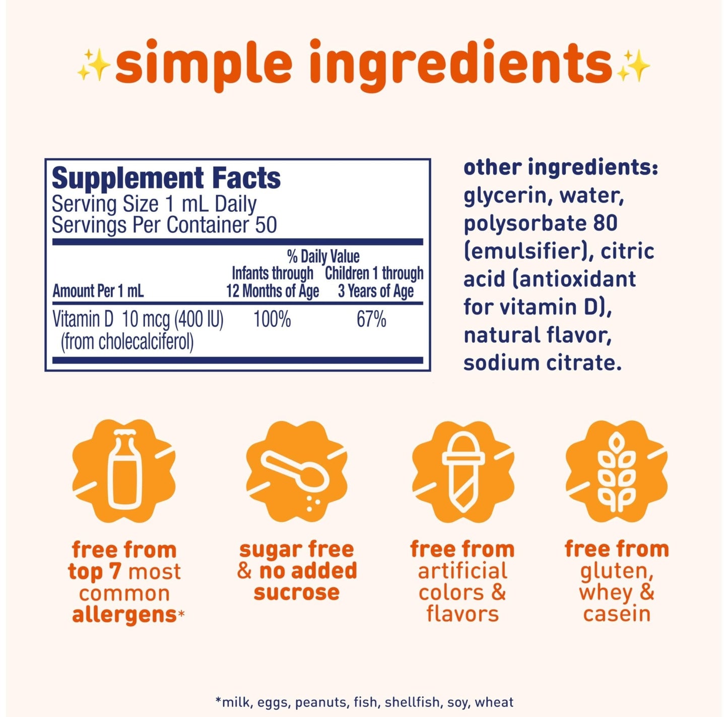 Enfamil Baby Vitamin D-Vi-Sol Liquid Supplement Drops for Infants, Supporting Strong Teeth & Bones in Newborn Babies, Easy-to-Use - Maple Wellness Supplements