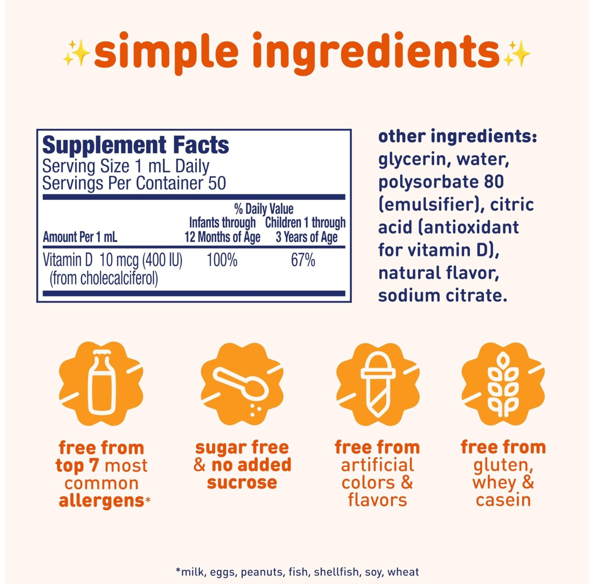 Enfamil Baby Vitamin D-Vi-Sol Liquid Supplement Drops for Infants, Supporting Strong Teeth & Bones in Newborn Babies, Easy-to-Use - Maple Wellness Supplements