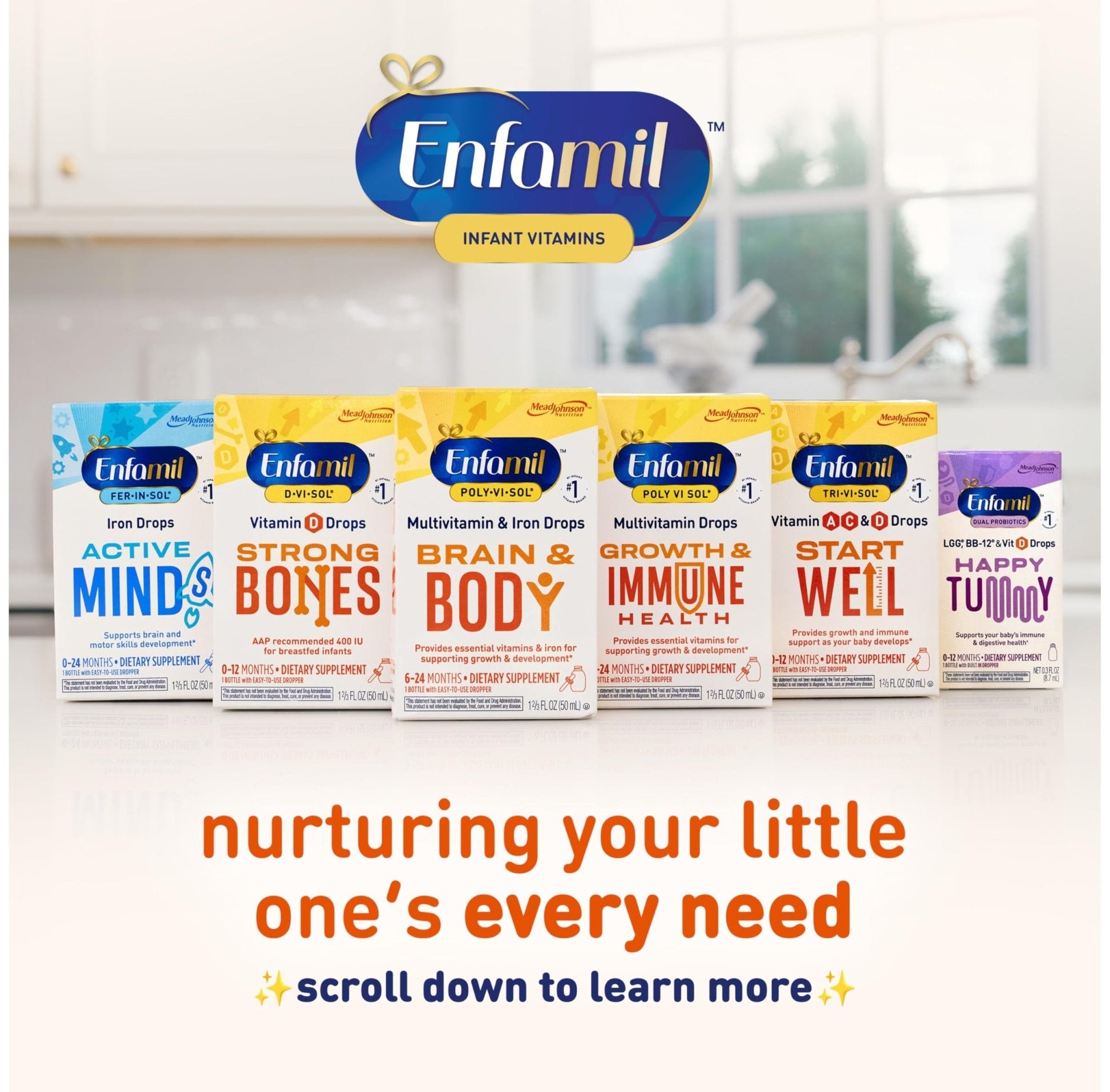 Enfamil Baby Vitamin D-Vi-Sol Liquid Supplement Drops for Infants, Supporting Strong Teeth & Bones in Newborn Babies, Easy-to-Use - Maple Wellness Supplements