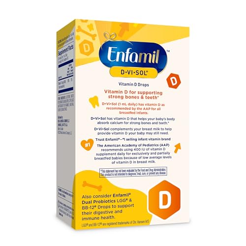 Enfamil Baby Vitamin D-Vi-Sol Liquid Supplement Drops for Infants, Supporting Strong Teeth & Bones in Newborn Babies, Easy-to-Use - Maple Wellness Supplements