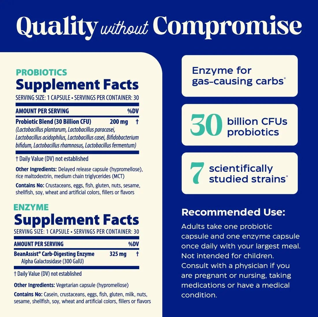 Enzymedica Dinner Duo for Gas & Bloating – Probiotics + Digestive Enzyme Packets for Occasional Gas, 30B CFU of 7 Live Strains, Vegetarian – 30 Daily Packs - Maple Wellness Supplements