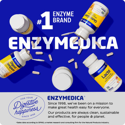 Enzymedica GlutenEase - Digestive Enzyme Supplement for Women & Men, Gluten & Casein Sensitivity Support, Enzymes for Digestion & Gut Health - Maple Wellness Supplements