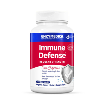 Enzymedica Immune Defense Regular Strength Caps - Proteolytic Enzyme Supplement for Men & Women, Immune Health Support Supplement with Protease, Catalase - Maple Wellness Supplements