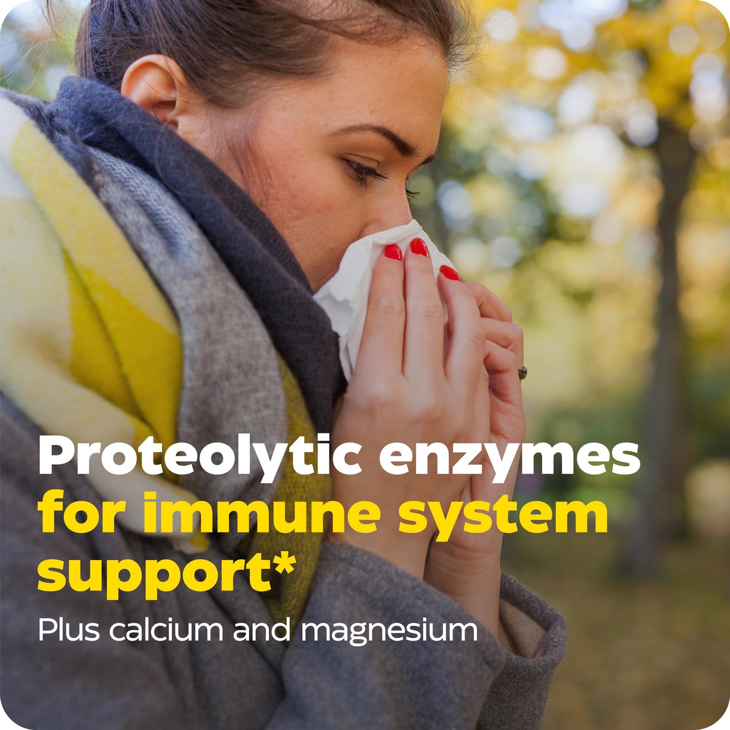 Enzymedica Immune Defense Regular Strength Caps - Proteolytic Enzyme Supplement for Men & Women, Immune Health Support Supplement with Protease, Catalase - Maple Wellness Supplements