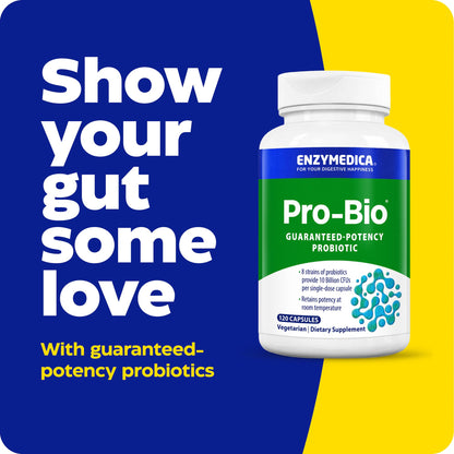 Enzymedica Pro-Bio Probiotic Supplement for Digestive & Gut Health - Daily Probiotic Capsules for Women & Men, 10 Billion CFU, Helps Reduce Gas & Bloating, - Maple Wellness Supplements