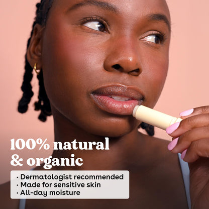 eos 100% Natural & Organic Lip Balm - Strawberry Sorbet, All-Day Moisture, Dermatologist Recommended for Sensitive Skin Care, Lip Care Products, 0.25 oz - Maple Wellness Supplements