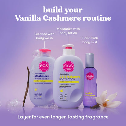 eos 24H Moisture Travel Body Lotion- Vanilla Cashmere, Travel Size Essential, Toiletries, Mini Body Lotion For Dry Skin, 2.5 fl oz - Maple Wellness Supplements