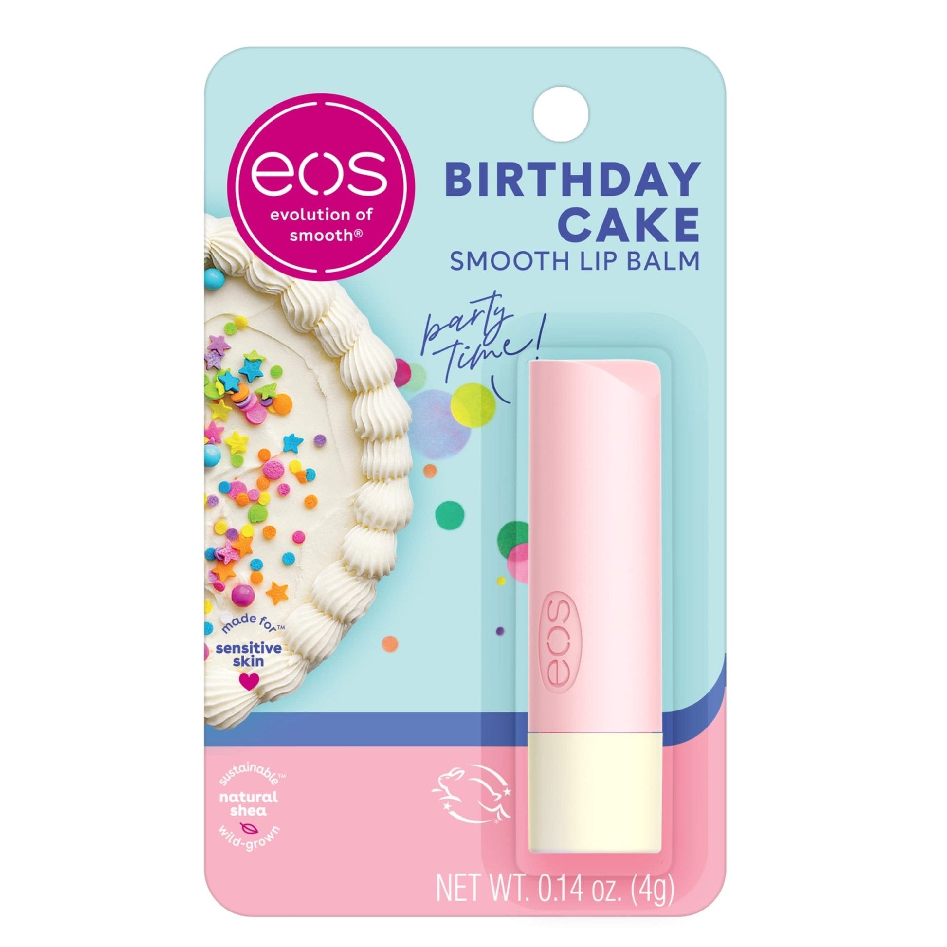 eos Natural Shea Lip Balm- Birthday Cake, eos lip balm, All-Day Moisture, Lip Care, Shea Butter, Moisturizing - Maple Wellness Supplements