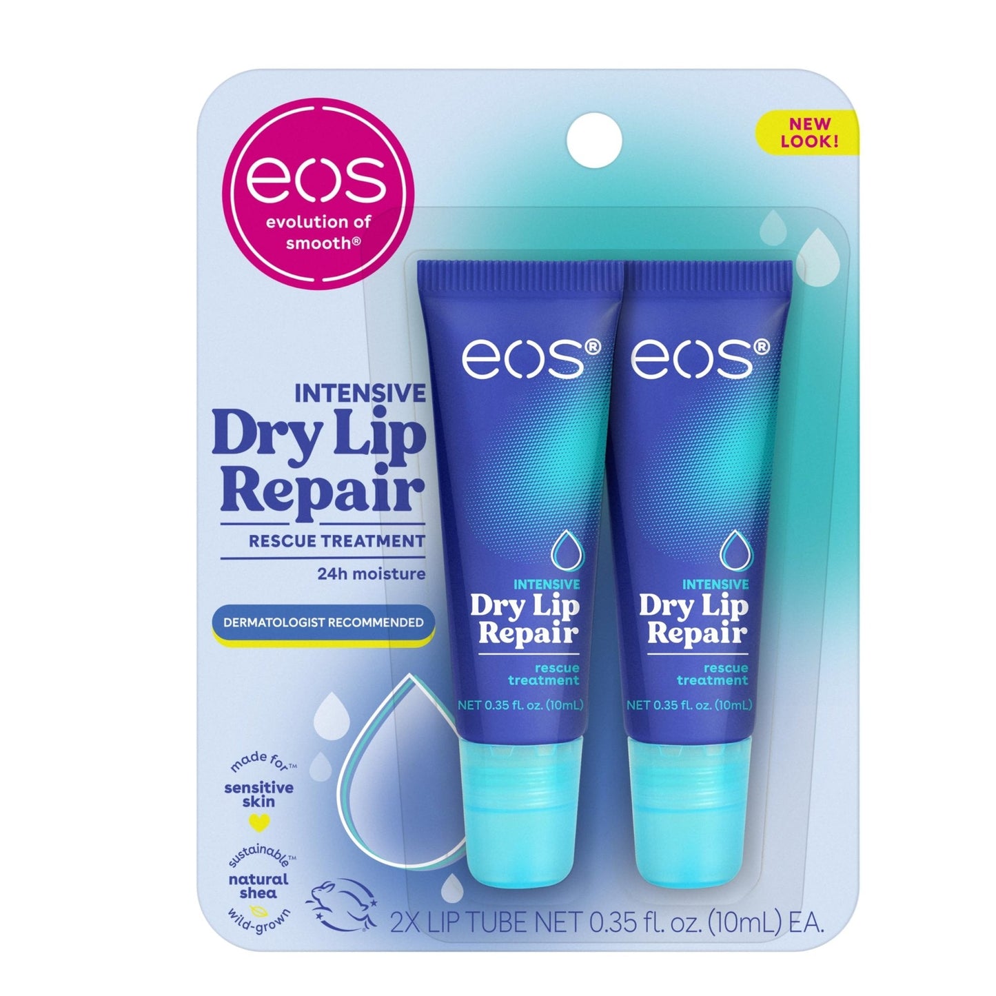 eos The Hero Lip Repair, Extra Dry Lip Treatment, 24HR Moisture, Natural Strawberry Extract, 0.35 fl oz, 2-Pack - Maple Wellness Supplements