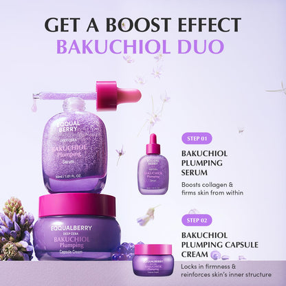 EQQUALBERRY Bakuchiol Plumping Face Serum - Retinol Natural Alternative for Sensitive Skin, with Niacinamide & Hyaluronic Acid - Maple Wellness Supplements