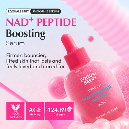 EQQUALBERRY NAD+ Peptide Boosting Serum – Niacinamide 2% + 14 Peptides + Vegan Collagen Anti-Aging Korean Skincare Face - Maple Wellness Supplements