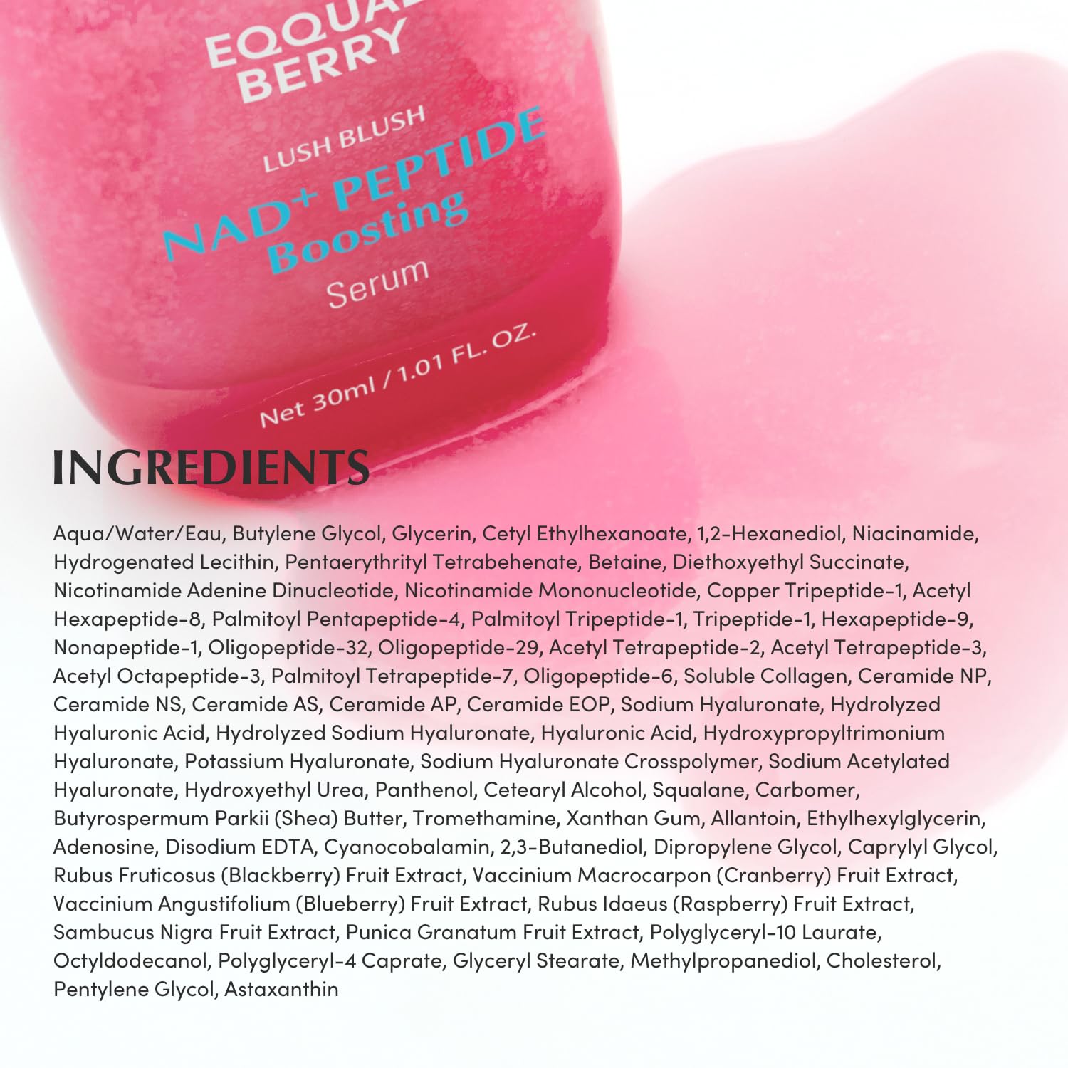 EQQUALBERRY NAD+ Peptide Boosting Serum – Niacinamide 2% + 14 Peptides + Vegan Collagen Anti-Aging Korean Skincare Face - Maple Wellness Supplements