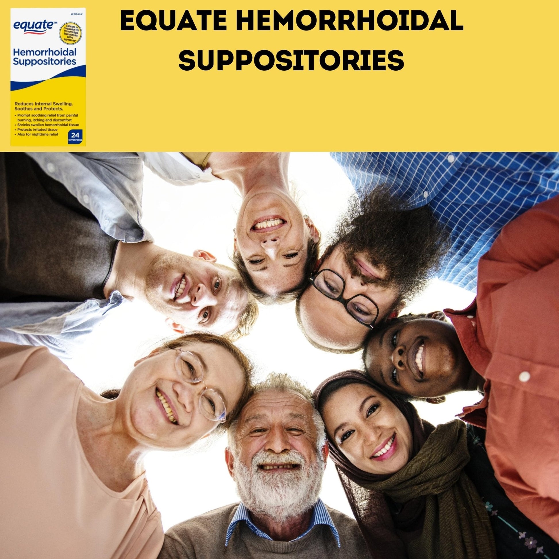 Equate Hemorrhoidal Suppositories 24 Ct Pack of 01 24 Total + me Gusta Sticker - Maple Wellness Supplements