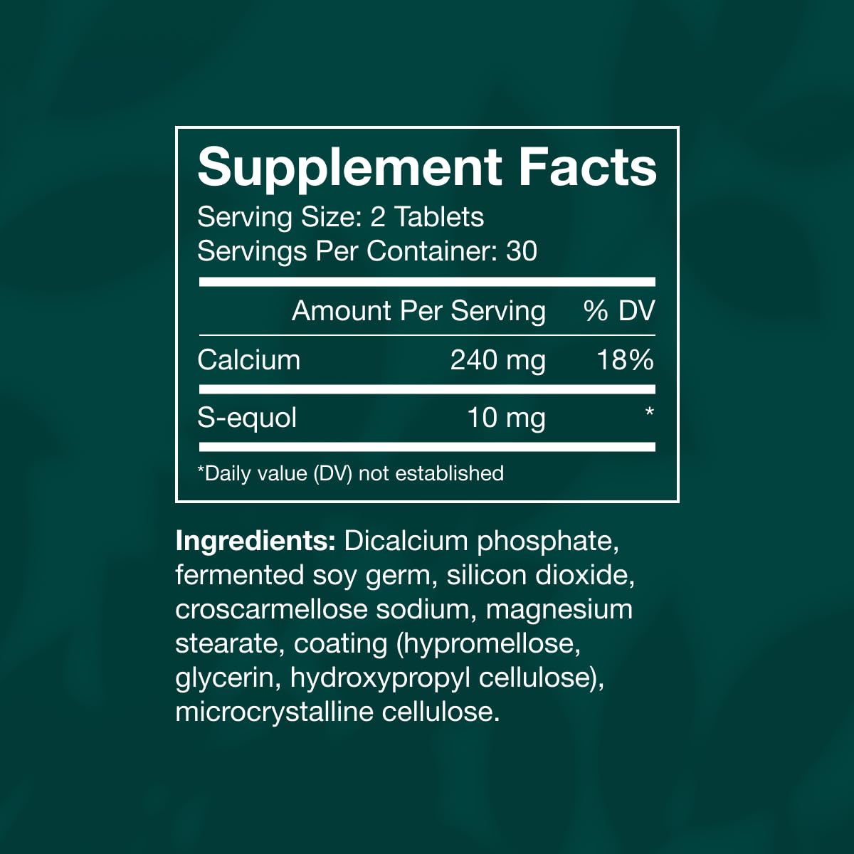 EQUELLE Multi-Symptom Perimenopause & Menopause Relief Relief from Hot Flashes, Muscle Aches & Supports More Sleep. Hormone-Free, Plant-Based S-Equol – 1 Month Supply (60 Tablets) - Maple Wellness Supplements