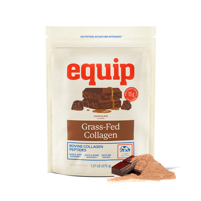 Equip Foods Grass Fed Collagen Powder | Hydrolyzed Bovine Collagen Peptides with Amino Acids | Prime Beef Collagen for Healthy Joints, Skin & Nails | Non-GMO, Paleo Friendly | 30 Servings, Chocolate - Maple Wellness Supplements