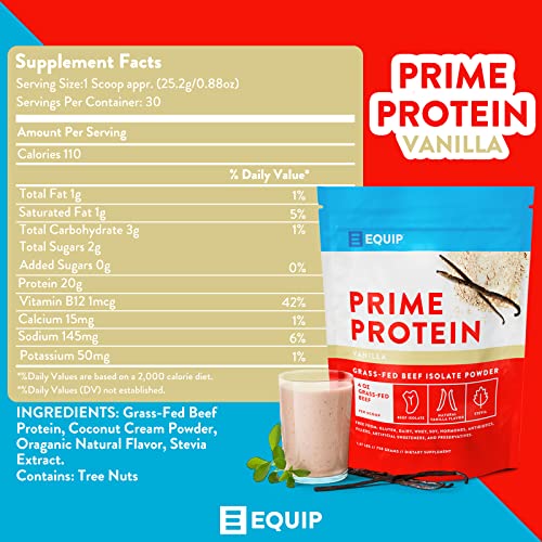 Equip Foods Prime Protein - Grass Fed Beef Protein Powder Isolate - Gluten Free Carnivore - Maple Wellness Supplements