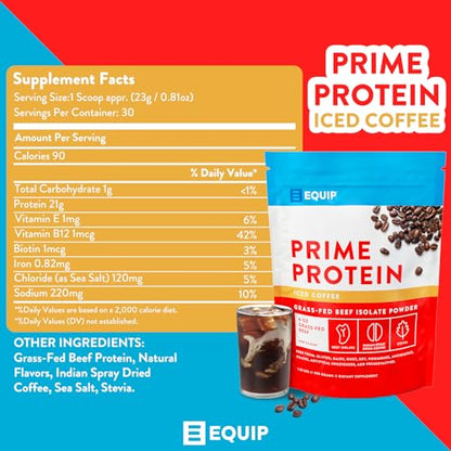 Equip Foods Prime Protein - Grass Fed Beef Protein Powder Isolate - Paleo and Keto - Maple Wellness Supplements