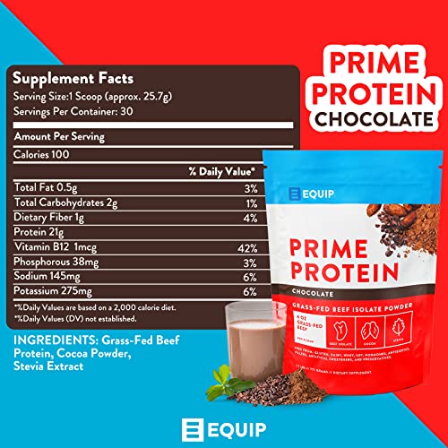 Equip Foods Prime Protein - Grass Fed Beef Protein Powder Isolate - Paleo and Keto - Maple Wellness Supplements