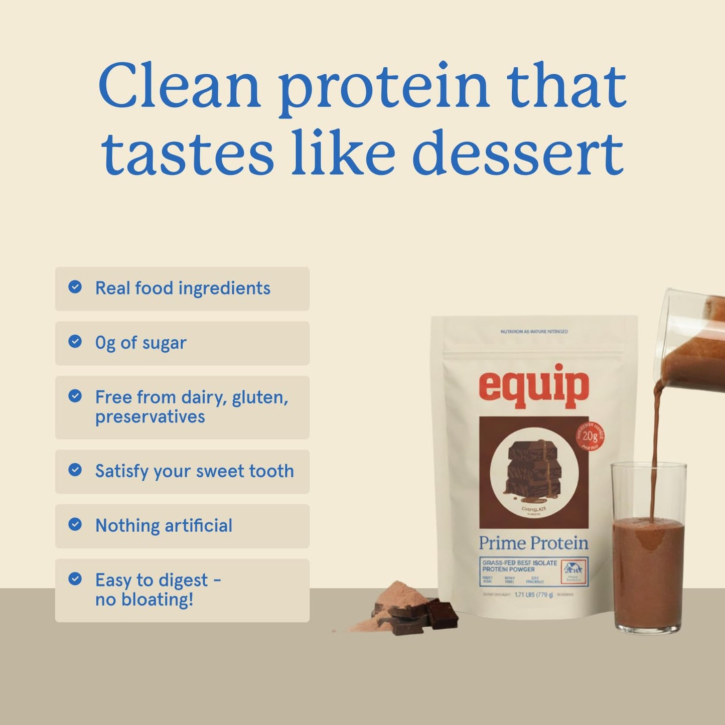 Equip Foods Prime Protein Powder | Clean, Grass Fed Beef Protein Powder | Carnivore Protein Isolate | Paleo, Keto Friendly | Gluten & Dairy Free | Helps Build & Repair Tissue - Maple Wellness Supplements