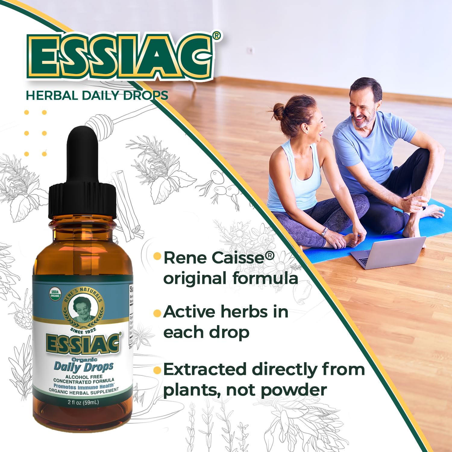 Essiac All-Natural Tea Powder & Organic Wild-Crafted Daily Drops | Detoxify Liver, Blood & Lymph Node - Maple Wellness Supplements
