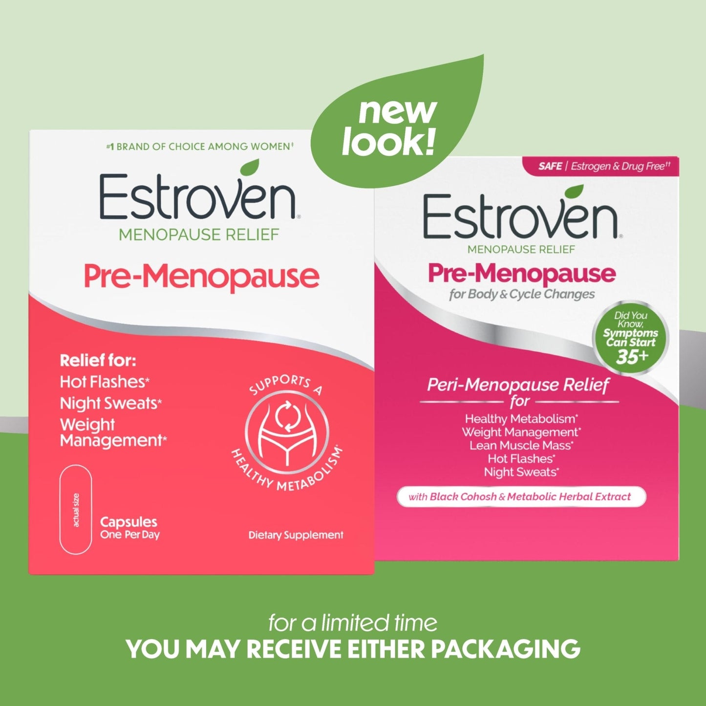 Estroven Pre-Menopause Relief, 30 Ct., Clinically Proven Ingredients, Provides Menopause Relief plus Night Sweats & Hot Flash Relief, Drug-Free or Estrogen Free - Maple Wellness Supplements