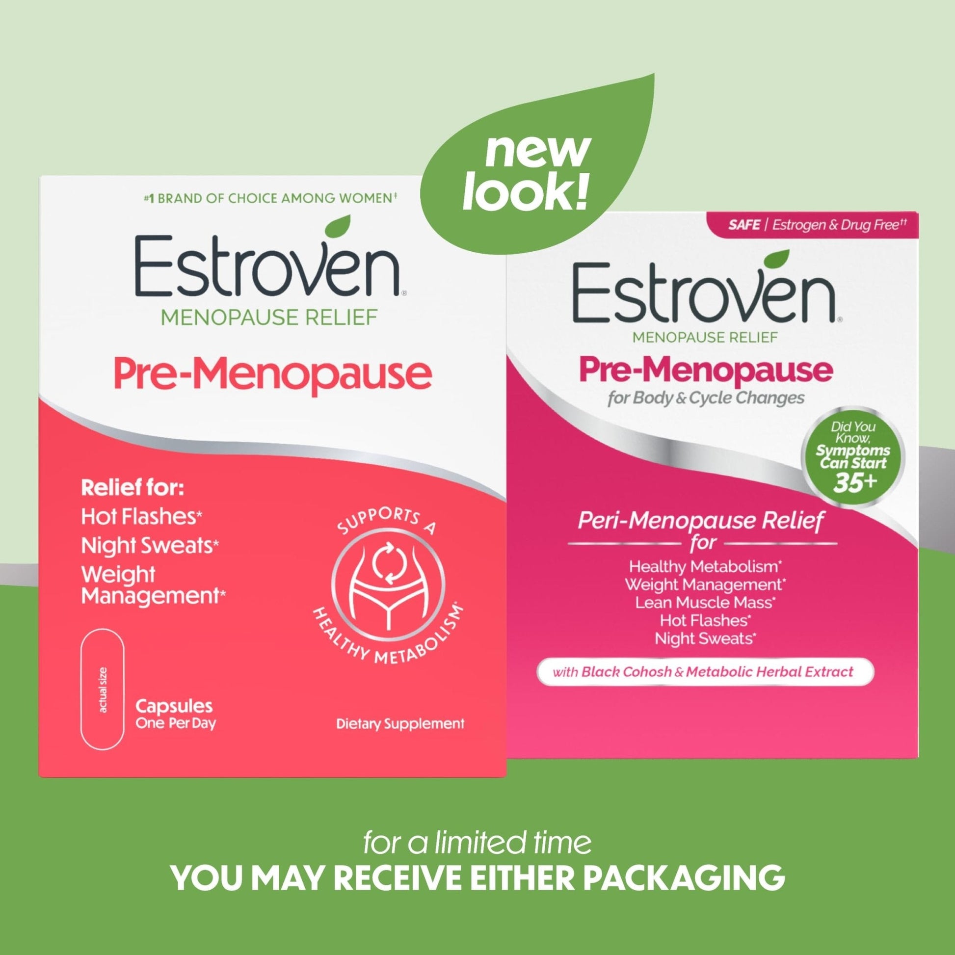 Estroven Pre-Menopause Relief, 30 Ct., Clinically Proven Ingredients, Provides Menopause Relief plus Night Sweats & Hot Flash Relief, Drug-Free or Estrogen Free - Maple Wellness Supplements