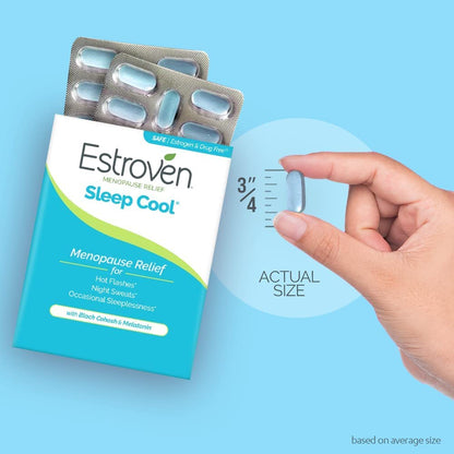 Estroven Sleep Cool for Menopause Relief, 30 Ct, Sleep Support Supplement With Clinically Proven Ingredients to Relieve Menopause Symptoms plus Night Sweats & Hot Flash Relief, Drug-No & Gluten-No - Maple Wellness Supplements