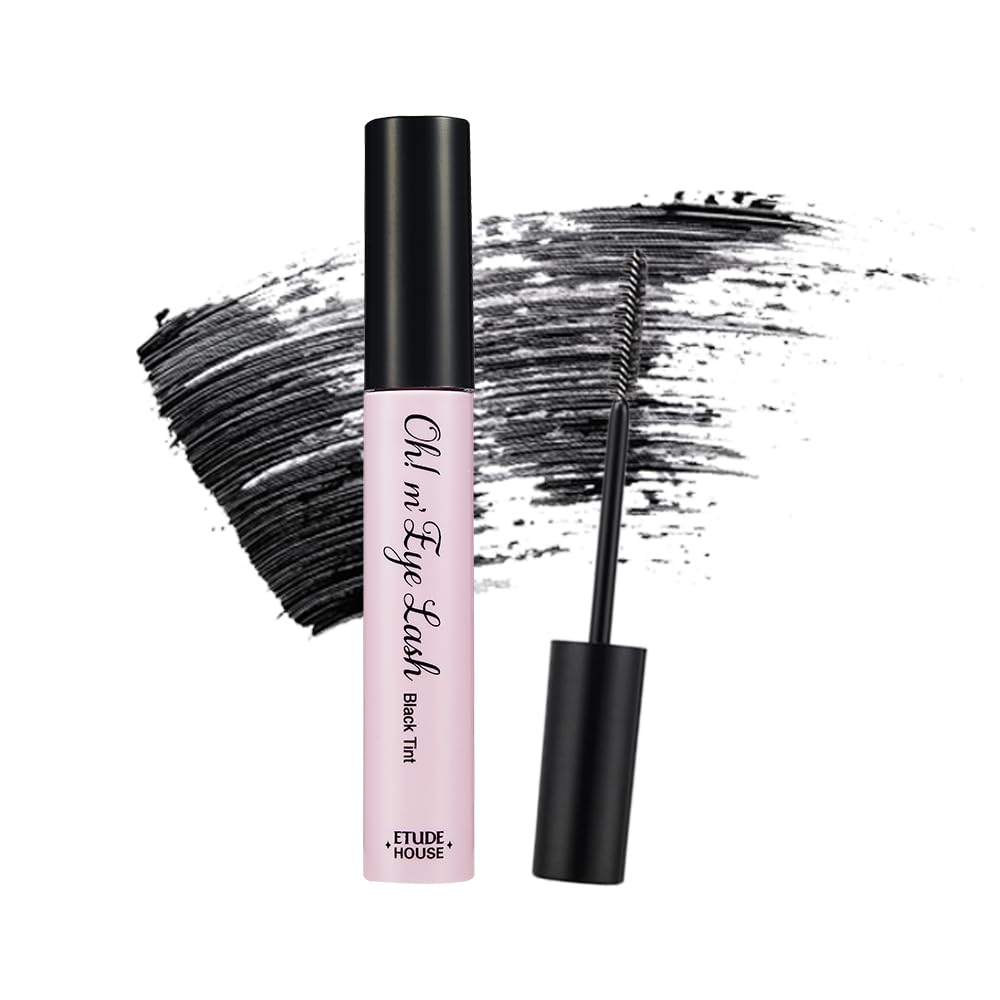 ETUDE Oh M'Eye Lash Black Tint Mascara – Natural Glossy Effect with Long Lasting Strong Curl System, Volume Enhancing, Smudge-Free, Improved fixation and water resistance, Korean Makeup, Kbeauty - Maple Wellness Supplements