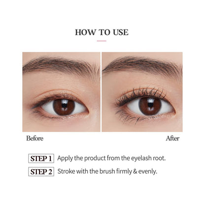 ETUDE Oh M'Eye Lash Black Tint Mascara – Natural Glossy Effect with Long Lasting Strong Curl System, Volume Enhancing, Smudge-Free, Improved fixation and water resistance, Korean Makeup, Kbeauty - Maple Wellness Supplements