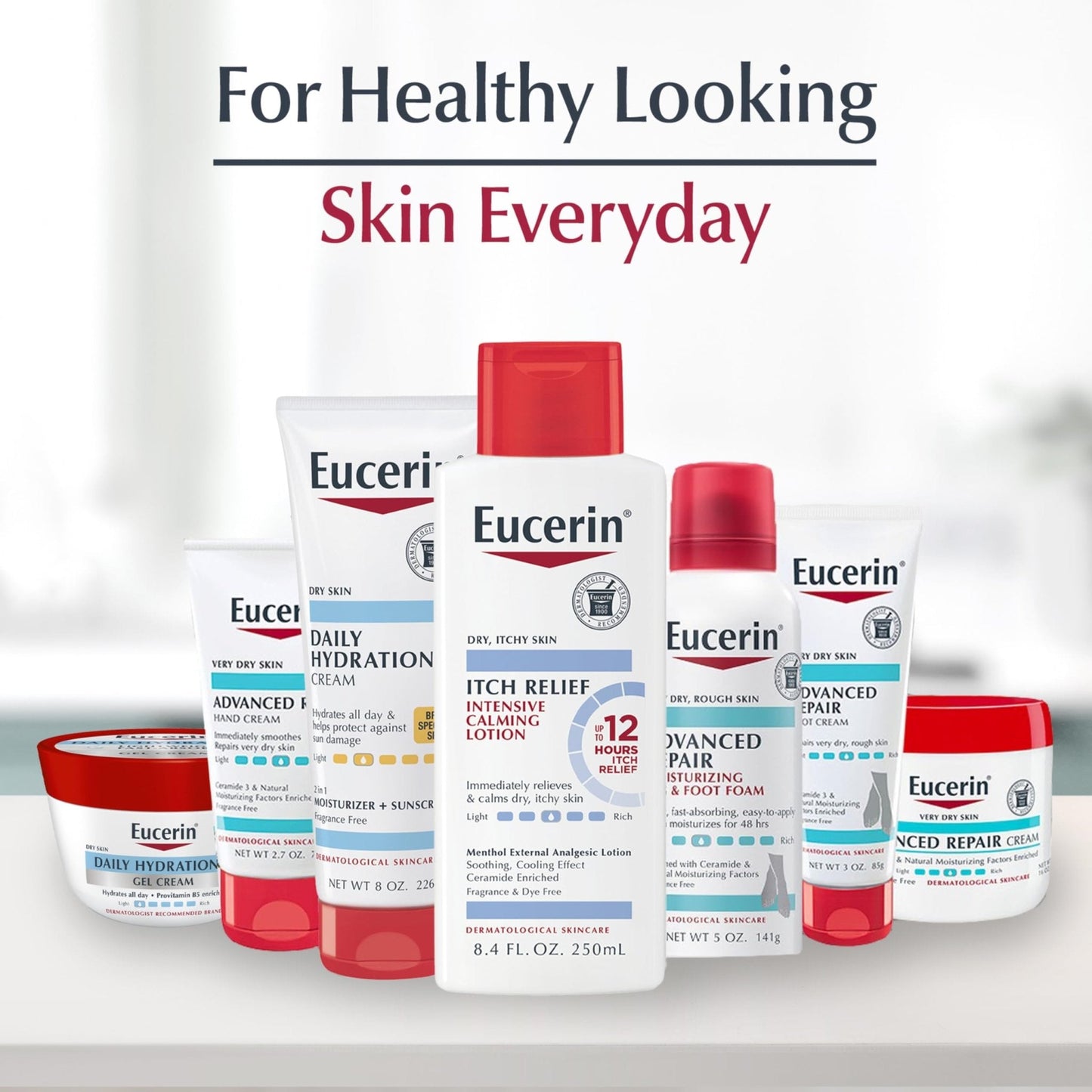 Eucerin Skin Calming Cream - Full Body Lotion for Dry, Itchy Skin, Natural Oatmeal Enriched - 14 oz. Tube - Maple Wellness Supplements
