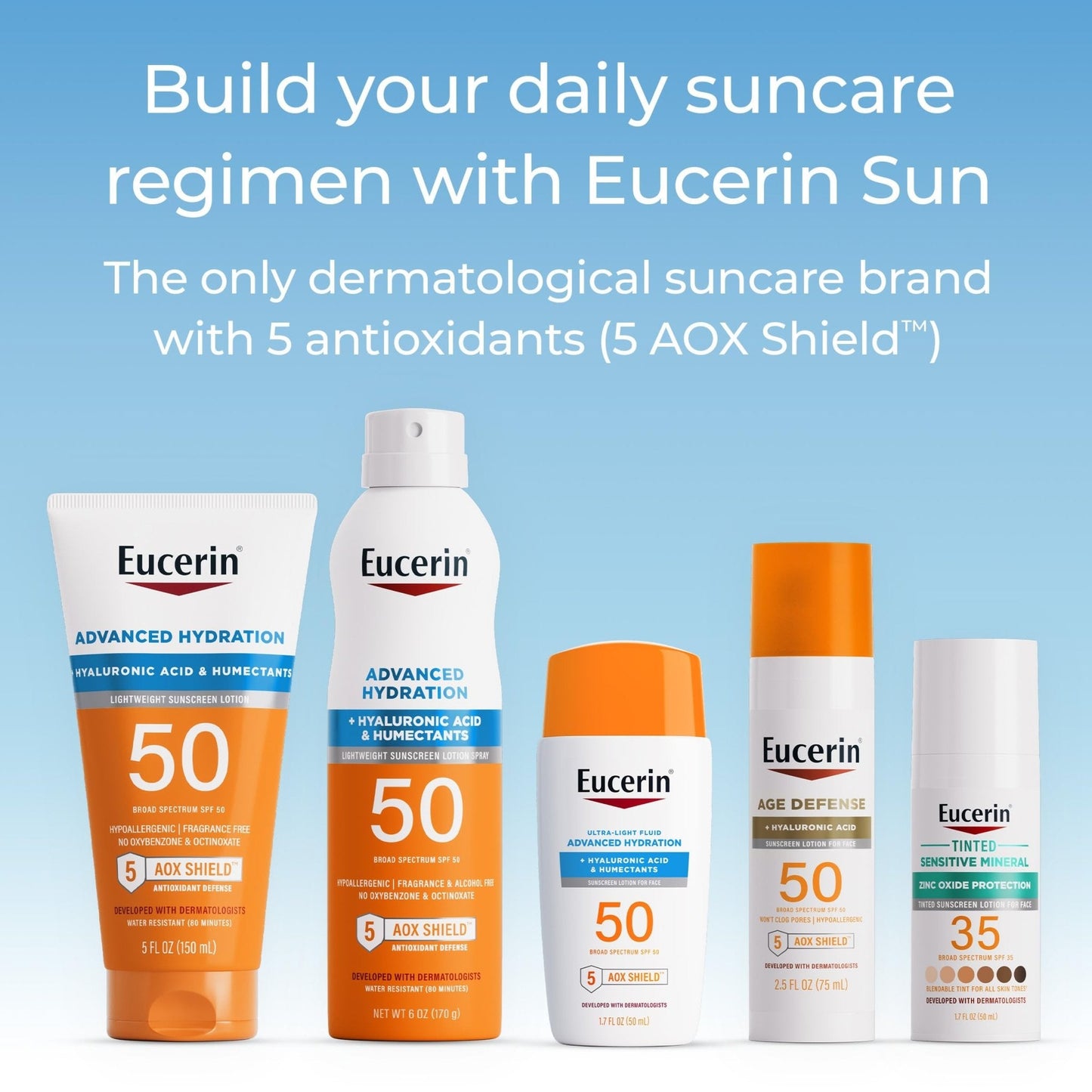 Eucerin Sun Tinted Age Defense Face Sunscreen Lotion SPF 50 with Hyaluronic Acid - Maple Wellness Supplements