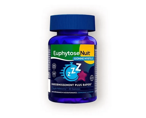 EuphytoseNuit : Sleep Aid Gummies with Melatonin 30 blueberry gummies - Maple Wellness Supplements
