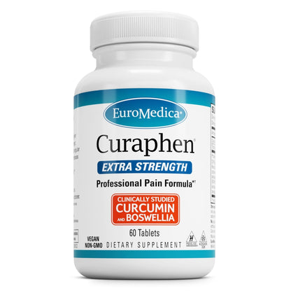 EuroMedica Curaphen Extra Strength - Curcumin & Boswellia Supplement for Healthy Circulation Support - Turmeric Supplement to Support Joints, Muscle Health & Endorphin Production - 60 Tablets - Maple Wellness Supplements