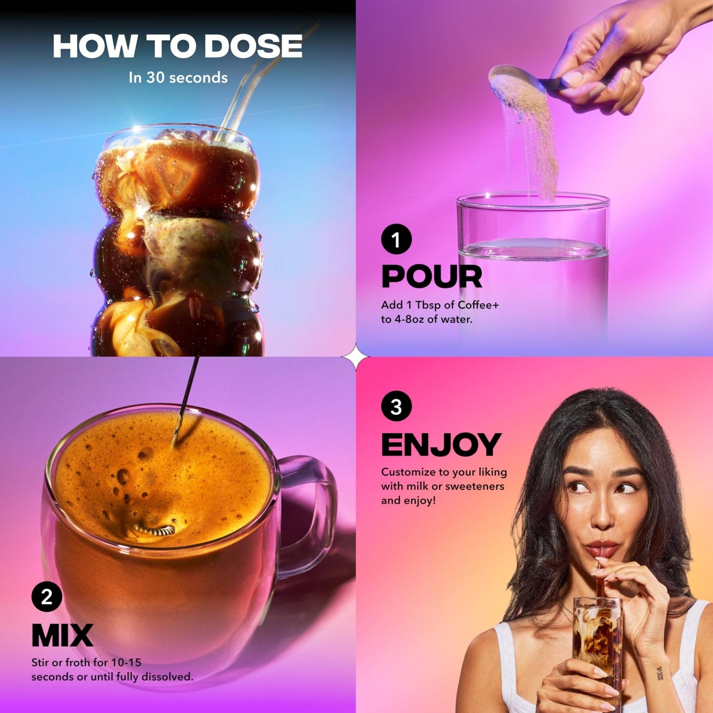 Everyday Dose Premium Adaptogenic Mushroom Coffee with Grass-Fed Collagen, Chaga, Lions Mane & L-Theanine for Better Focus, Energy, Digestion, Skin, and Immunity 30 Servings - Maple Wellness Supplements