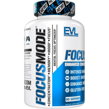Evlution Nutrition Mental Energy and Focus Supplement for Adults - Nootropics Brain Support Supplement with Caffeine L Theanine Alpha GPC and L-Tyrosine - Focus Pills for Sustained Peak Performance - Maple Wellness Supplements
