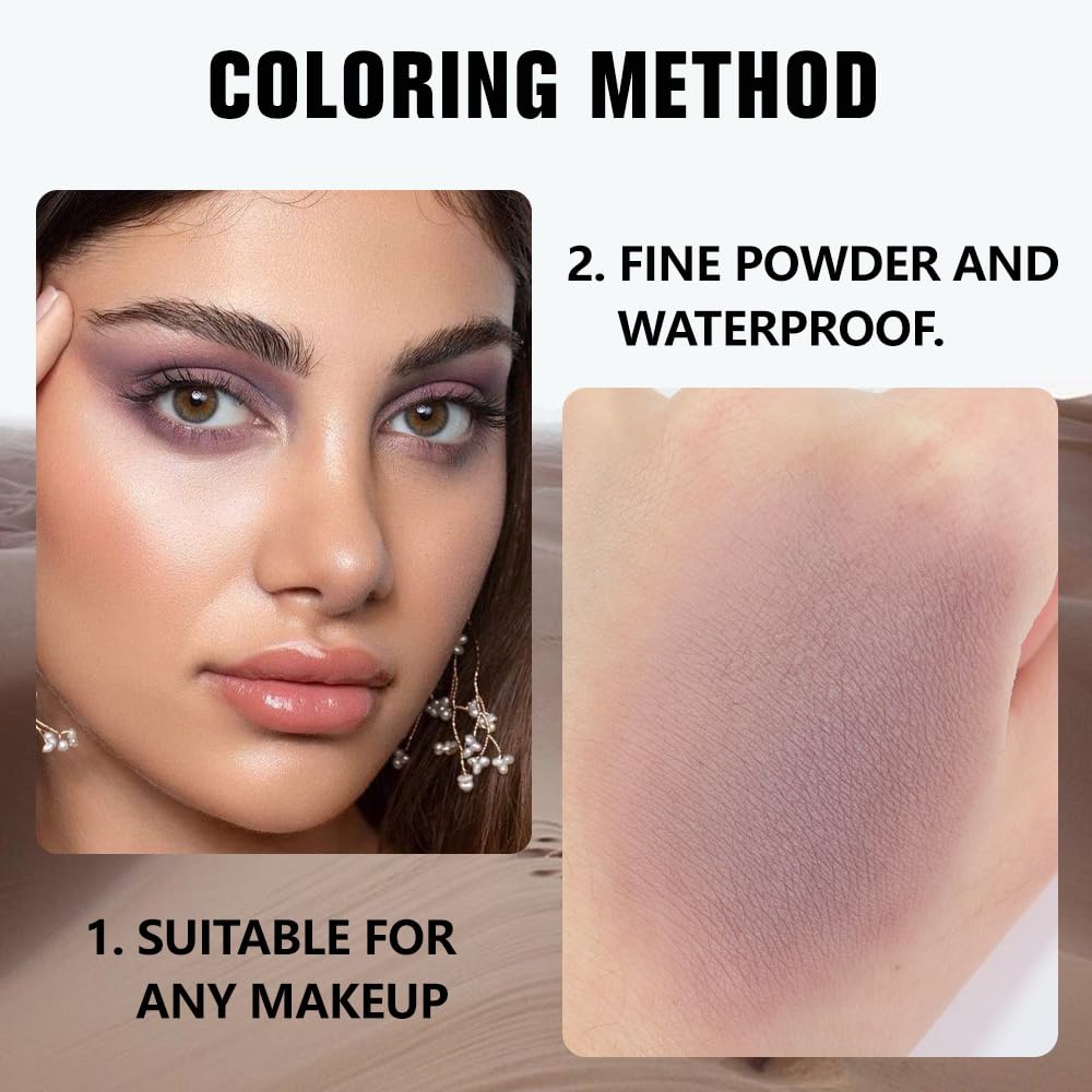 evpct Mauve Taupe Plum Matte Single Eye Shadow Palette Makeup for Older Women, Plum Lavender Purple Natural Cream Eyeshadow Palette for Green Eyes, High Pigment Mini Monochrome Eyeshadow - Maple Wellness Supplements