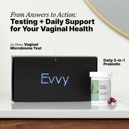 Evvy Vaginal Health Test | at-Home Microbiome Test for BV, Yeast Infection, Ureaplasma & More | Discreet Results in 7–10 Days | Clinician-Reviewed Report & Rx Options - Maple Wellness Supplements