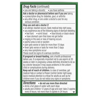 Excedrin Extra Strength Caplets for Headache Pain Relief, Acetaminophen 250mg, Aspirin 250mg, Caffeine 65mg, Pain Reliever, 24 count - Maple Wellness Supplements