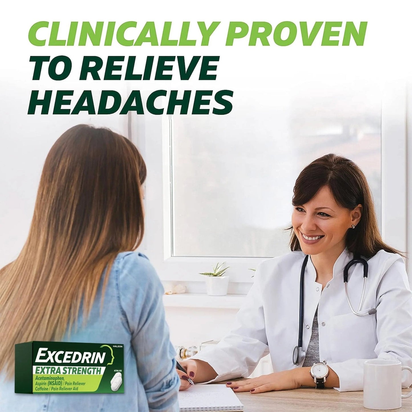 Excedrin Extra Strength Caplets for Headache Pain Relief, Acetaminophen 250mg, Aspirin 250mg, Caffeine 65mg, Pain Reliever, 24 count - Maple Wellness Supplements