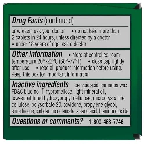 Excedrin Migraine Relief Caplets for Migraine Symptoms, Acetaminophen 250mg, Aspirin 250mg, Caffeine 65mg, Pain Reliever, 24 Count - Maple Wellness Supplements