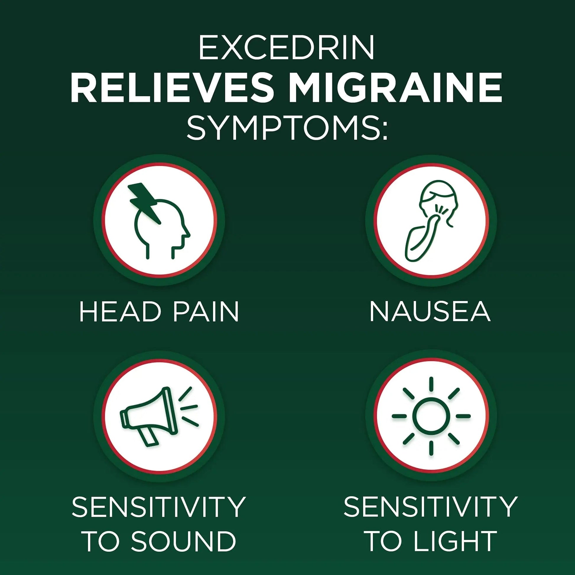 Excedrin Migraine Relief Caplets for Migraine Symptoms, Acetaminophen 250mg, Aspirin 250mg, Caffeine 65mg, Pain Reliever, 24 Count - Maple Wellness Supplements