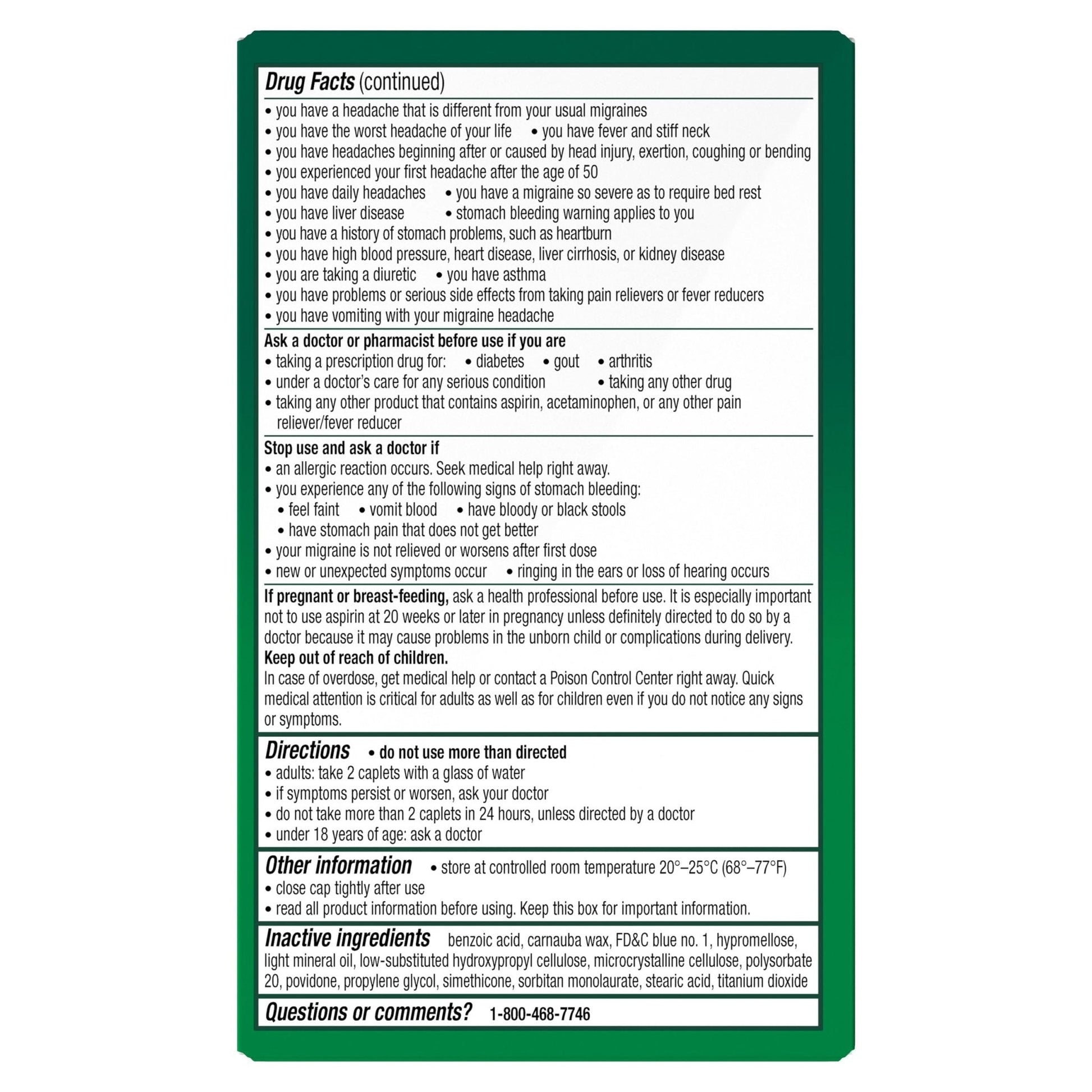 Excedrin Migraine Relief Caplets to Alleviate Migraine Symptoms - 200 Count - Maple Wellness Supplements