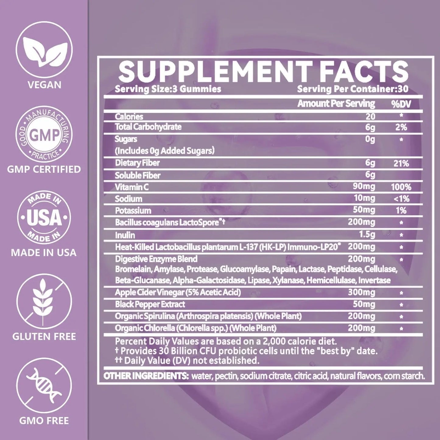 exdoo 3-in-1 Probiotic Gummies Prebiotic+Probiotic+Postbiotic with Organic Spirulina Chlorella Immune Gut & Digestive Support 90 Count - Maple Wellness Supplements
