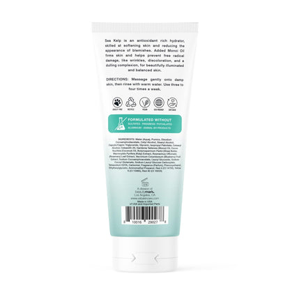 Exfoliating Face Scrub with Monoi Oil & Sea Kelp – Clarifying & Firming Facial Exfoliator with Natural Pumice – Vegan, Paraben-Free, 5.1 fl oz - Maple Wellness Supplements