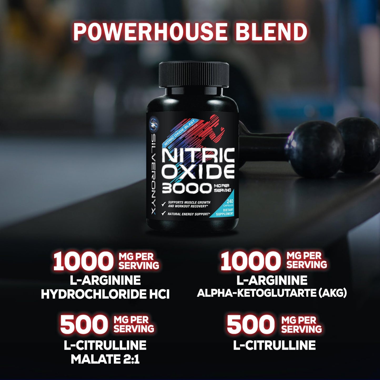Extra Strength Nitric Oxide Booster - 3X Strength L-Arginine AKG & Citrulline Malate - Men & Women Premium Pre Workout Nitric Booster - Natural Energy & Muscle Support - Maple Wellness Supplements