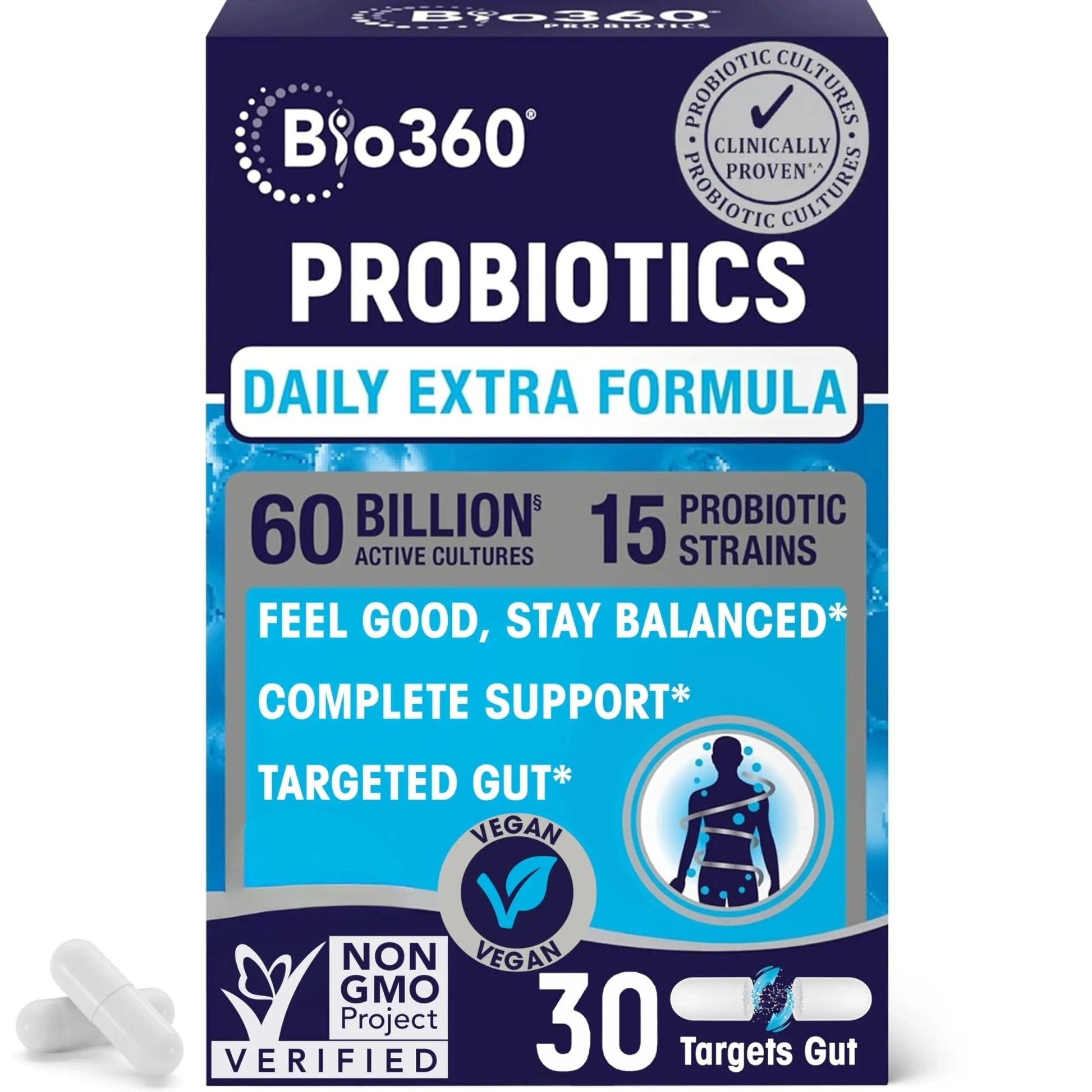 Extra Strength Probiotic for Digestive Health and Immune Support, 60 Billion CFU & 15 Strains, Gut Health Probiotics for Men and Women Supports Occasional Constipation, Diarrhea, Gas & Bloating, 30CT - Maple Wellness Supplements