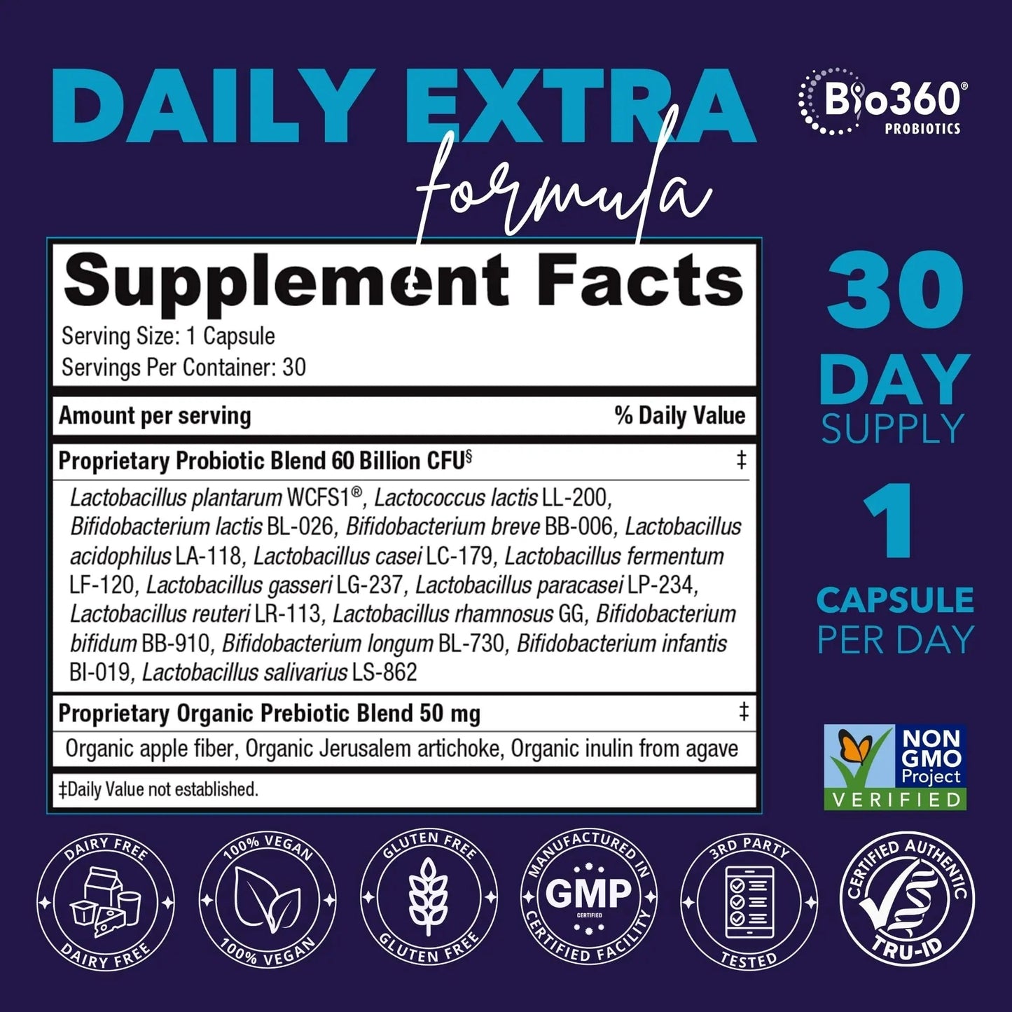 Extra Strength Probiotic for Digestive Health and Immune Support, 60 Billion CFU & 15 Strains, Gut Health Probiotics for Men and Women Supports Occasional Constipation, Diarrhea, Gas & Bloating, 30CT - Maple Wellness Supplements