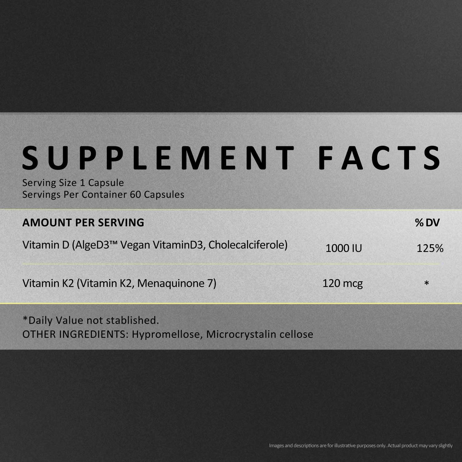 EXUVITAL D3 & K2 Vitamin Supplement, Vegan D3 1000 IU & K2 MK7 120 mcg for Bone, Heart & Immune Support, Non-GMO, Gluten-Free, 60 Vegan Capsules, 2 Months Supply - Maple Wellness Supplements