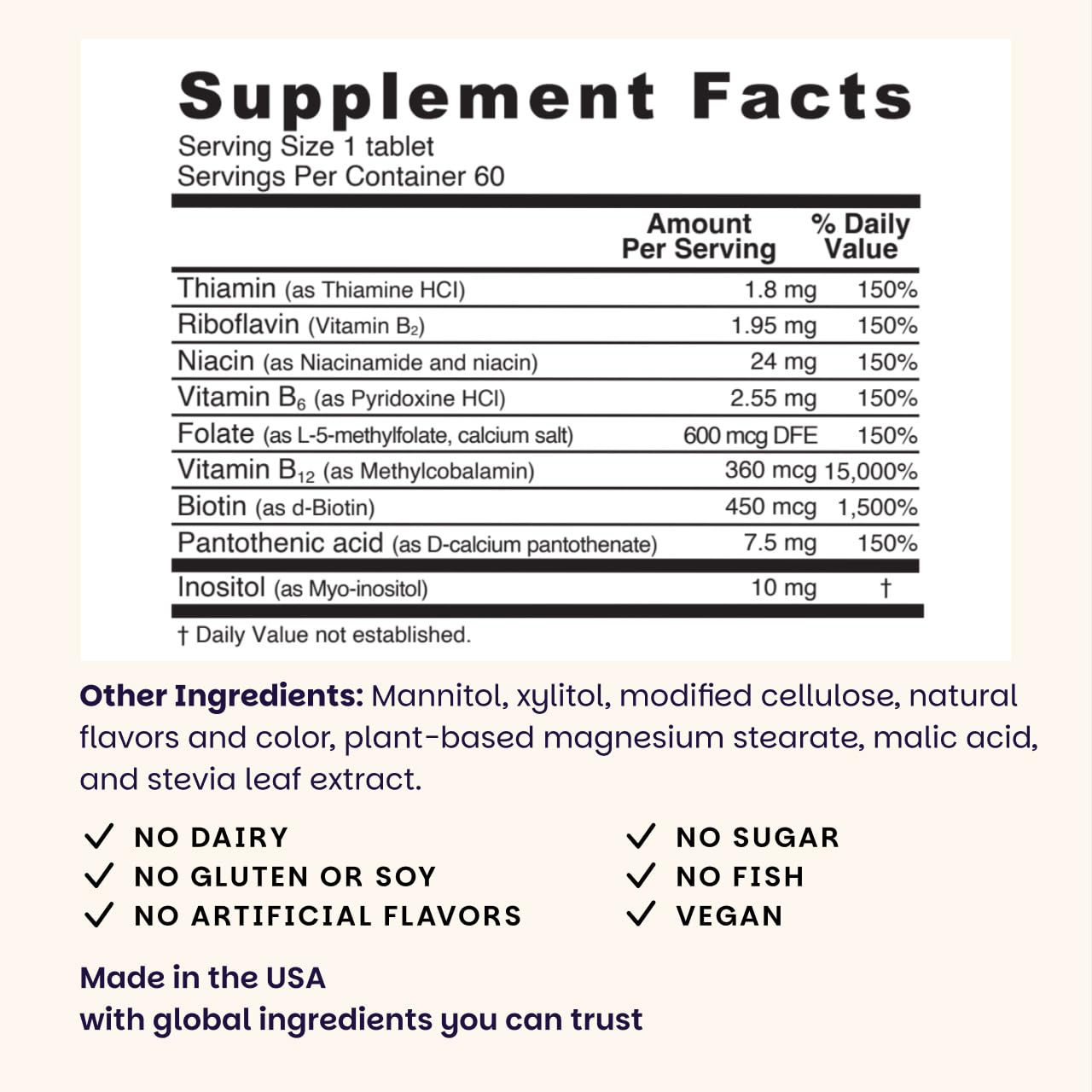 EZ Melts Dissolvable B-Complex - Vitamin B Complex - Provides Energy Metabolism & Heart Health Support - with Methylated B12 & Folate - Non-GMO & Vegan - Maple Wellness Supplements