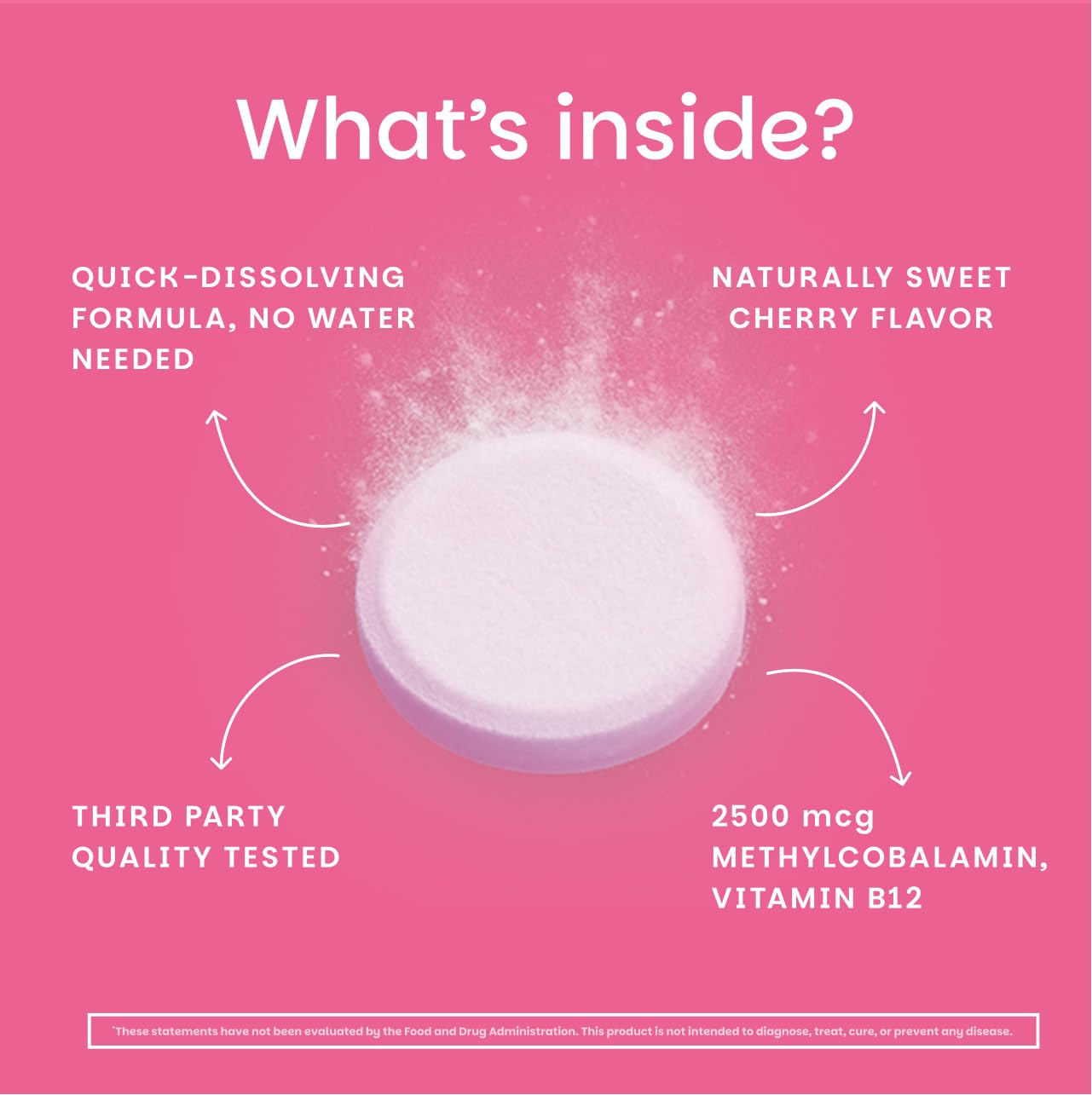 EZ Melts Dissolvable B12 2,500 mcg - Vitamin B12 for Energy & Immune Support - Non-GMO, Vegan & Gluten-Free - Maple Wellness Supplements